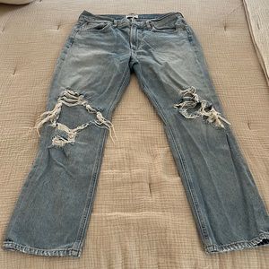 Lightly worn AGOLDE distressed jeans